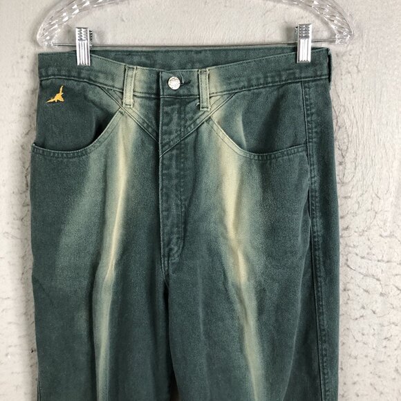 Vintage Jewells Classic Bottoms Jeans Juniors 13 Green Faded Bareback Riding - Picture 2 of 16